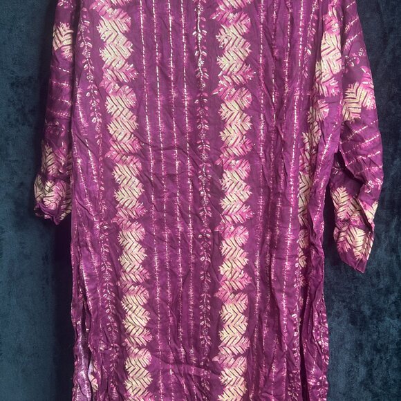 Purple & Gold Printed Tunic Top 3XL – 20" Bust, 31" Length - Picture 3 of 3